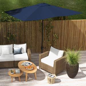 Parasol de terrasse rectangulaire bleu 6,5 x 10 avec manivelle inclinable pour jardin et terrasse - Product Image 6