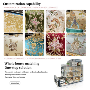 Ruisen Châu Âu sang trọng cổ điển rượu vang đỏ sofa 1123 gỗ rắn pháp Palace vải sofa khung gỗ rắn đồ nội thất cao cấp - Product Image 4