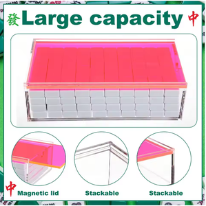 Boîte de Mahjong en acrylique personnalisée Boîte de rangement pour carreaux de Mahjong Boîte d'organisation de Mahjong pour la maison - Product Image 5