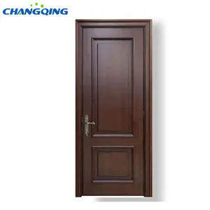 Interior Door Walnut Veneered Flush Doors With Solid Core Black Decoration Composite Wooden Traditional MDF Wood Flush Door
