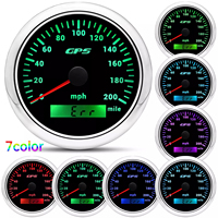Set 6 Gauge 85mm GPS Speedometer 200MPH Tachometer 8000RPM dengan Sensor untuk Kapal Mobil AS