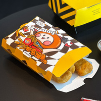 Boîte à frites personnalisée en forme d'oreiller, écologique, pour emporter, en papier alimentaire, pour frites et snacks