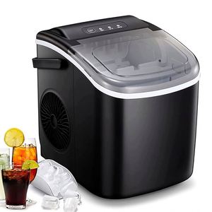 Machine à glaçons électrique portable mini en acier inoxydable pour la cuisine, la maison, les hôtels et l'extérieur avec boîtier en plastique - Product Image 1
