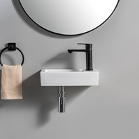 OEM ODM Lavabo mural en céramique mini rectangulaire pour salle de bain
