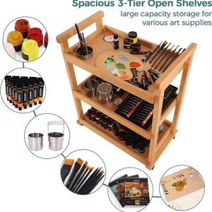 Wooden <b>Storage</b> Rack Rectangle Standing Type Kitchen Multi Functional Neatening <b>Storage</b> <b>Office</b> Organizer 65320 - Product Image 4