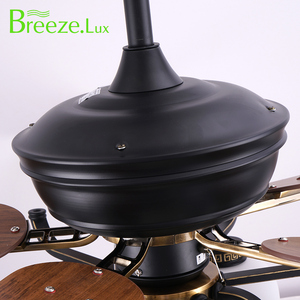 พัดลมเพดานสีดำขนาด52นิ้วที่ทันสมัยพร้อมไฟ LED รีโมทคอนโทรลสินค้ายอดนิยมสำหรับใช้ในห้องน้ำ - Product Image 3