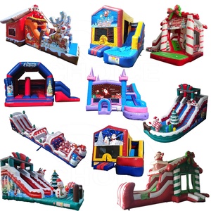 สไลเดอร์เป่าลมรูปซานตาคลอสสำหรับเด็กเล่นกลางแจ้ง พร้อมเครื่องเป่าลม ขาย - Product Image 6