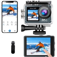 Caméra d'action 5K30FPS avec double écran tactile 10x, étanche à 30m, EIS, microphone sans fil, pour vlogging, plongée, cyclisme, sports extrêmes