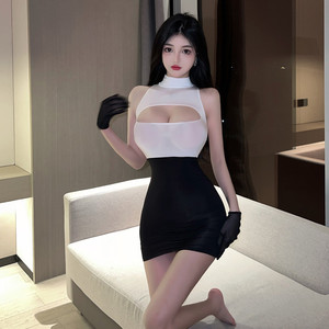 Moon Tide Lingerie Sexy Secretary OL Bodysuit Passionate Temptation Pure Desire No Need to Remove Hot Chest-Exposing Dress - Product Image 3