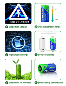 3V Litio Limno2 cylindre Bateria <span class=keywords><strong>Pila</strong></span> <span class=keywords><strong>CR123A</strong></span> NO recargable 1500mAh Batería - Product Image 4