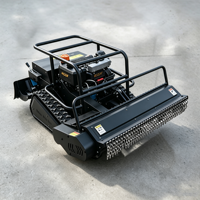 Tondeuse robotisée industrielle autopropulsée télécommandée 24V 1000mm puissante avec 40 lames en acier au manganèse sur chenilles