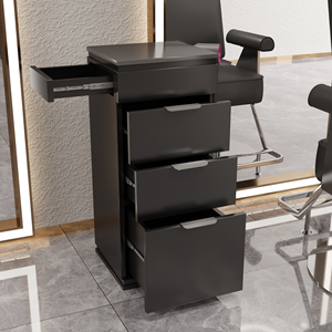 Mueble de Almacenamiento para Salón de Belleza y Barbería con Soporte para Secador de Pelo - Product Image 6
