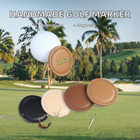 Marcadores de Pelotas de Golf Cuadrados Vintage Hechos a Mano PANDA, con Logotipo Personalizado, de Cuero PU Magnético, de Primera Calidad, Venta al Por Mayor