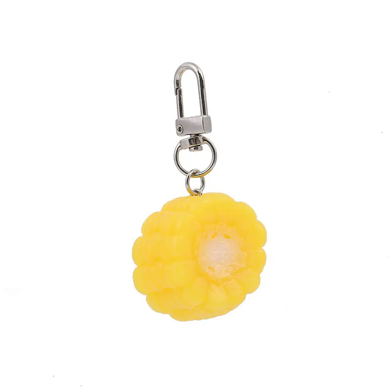 New Handmade Food Photography Ornaments Student Schoolbags Hanging Ornaments Teach Food Play Wholesale Corn keychain