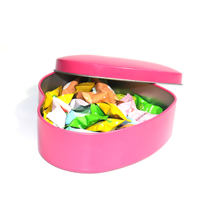 Rỗng lon thiếc Valentine Quà Tặng sô cô la <span class=keywords><strong>tin</strong></span> Canister gói quà Tặng kim loại có thể có nắp đậy hình trái tim Kẹo hộp thiếc - Product Image 3