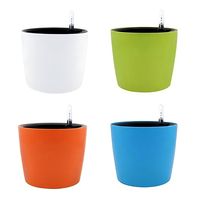 Vente en gros de pots à fleurs ronds en plastique auto-arrosants de 7 pouces avec indicateur de niveau d'eau, pot à bonsaï pour plantes d'intérieur, décoration de la maison