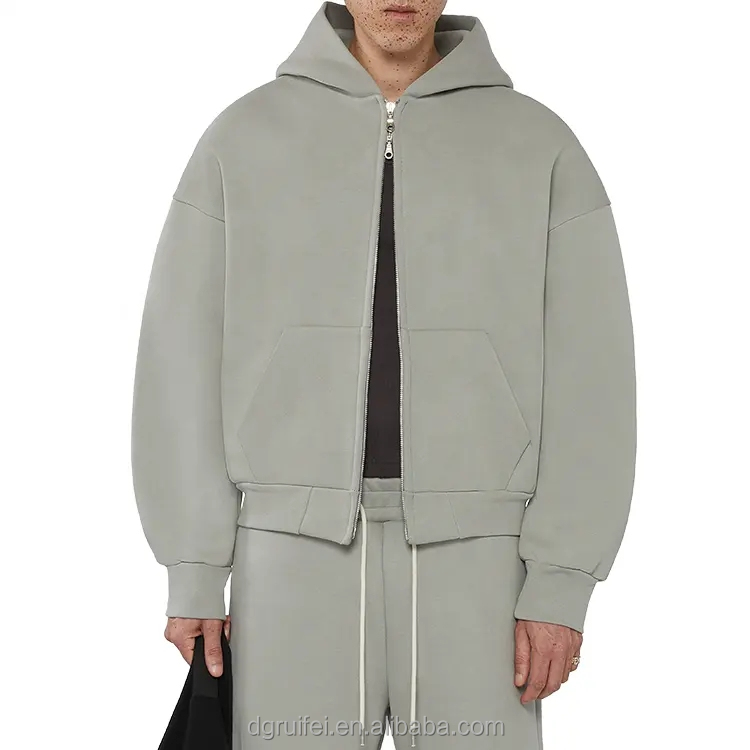 Heavyweight Oversized Zip-up Custom Zip-up Hoodie