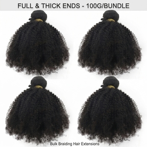 Capelli Umani Afro Kinky Ricci a Doppia Trama, 3 Pacchi in Offerta, Senza Grovigli, Senza Perdita di Capelli, Extension Afro Kinky Indiane in Bulk - Product Image 1
