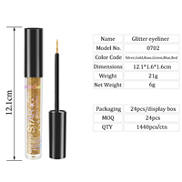 Gel Eyeliner à paillettes enchantées 6 couleurs pour le maquillage de beauté Marque privée le moins cher en gros