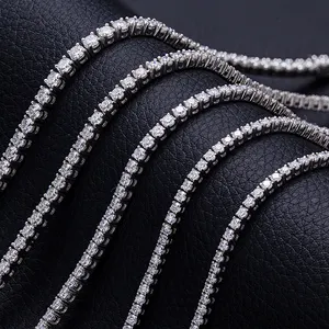 Messi jóias venda quente mulheres diamante 5 mm def cor personalizável moissanite pulseira de tênis
