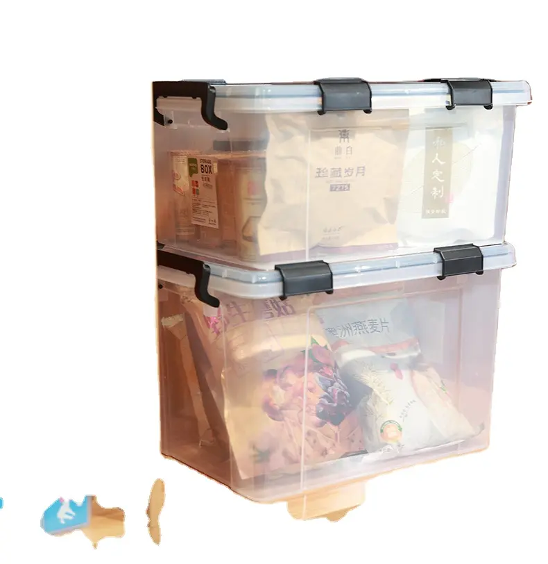 Large Plastic Sealed Storage Boxes Household Clothes Organizer Transparent Toy Clothes Storage Box For Family