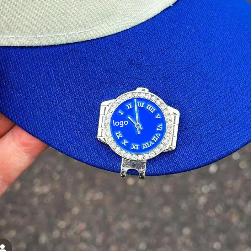 Pin de tampa de mostrador azul personalizado de alta qualidade para colocar na borda do chapéu, clipes e pinos de chapéu esmaltados macios personalizados