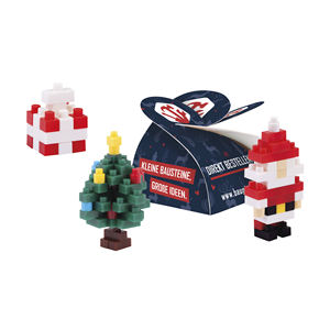 Set di Statuine Natalizie Bauklotz, Mini Blocchi da Costruzione, Babbo Natale, Albero, Scatola Regalo, Decorazioni Festive - Product Image 1