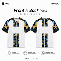 Maßgeschneidertes Retro-Sternmuster Sublimations-Fußballtrikot Atmungsaktives Streetwear-Fußballshirt für UK-USA-Vereine und Modeboutiquen
