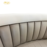 Tables et chaises de café pour restauration rapide personnalisées en gros, mobilier de restaurant en demi-cercle, sièges de banquette en bois pour hôtels