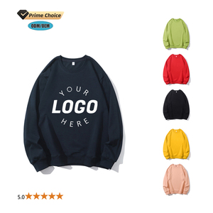 Felpa personalizzata Unisex 420G confraternita Casual oversize Streetwear grigie con stampa spessa attiva finta felpa girocollo da donna - Product Image 1