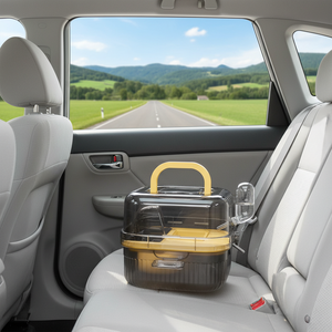 Nouvelle sortie : <span class=keywords><strong>Cage</strong></span> à <span class=keywords><strong>hamster</strong></span> transparente en acrylique portable de luxe à 360 degrés, grande capacité, valise, roue de course, <span class=keywords><strong>cage</strong></span> pour ours en soie dorée - Product Image 1