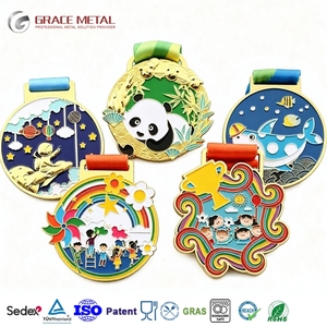 Medallas de Metal Personalizadas con Diseño 3D en Oro, Esmalte y Aleación de Zinc, Redondas, para Natación, Fútbol, Deportes, Graduación Escolar - Product Image 1