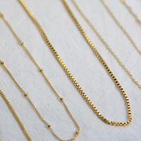 Collier tendance en acier inoxydable plaqué or, chaîne maille croisée de 45 cm, idéal pour un cadeau (vente en gros)