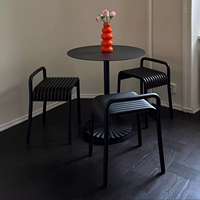 Tabouret de bar extérieur en aluminium nordique, résistant aux intempéries, pour patio, jardin, balcon, café, terrasse, assise haute de comptoir