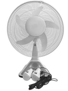 16-Inch Oscillerende Achteruitdraaiende Alles-In-Één Draagbare Bureauwandventilator Op Zonne-Energie 5 Windsnelheid Buitengebruik Easy Table Car Rv - Product Image 2