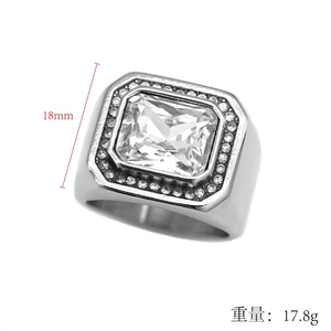 Anello da Uomo in Acciaio Inossidabile con Gemma Colorata Tridimensionale Personalizzato alla Moda Vendita all'Ingrosso - Product Image 2