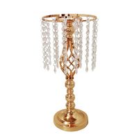 IMUWEN Vase à fleurs en fer de 51 cm de haut, support torsadé exquis, doré/argenté, centre de table de mariage pour la décoration intérieure