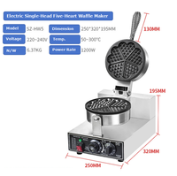 Machine à gaufres électrique commerciale avec 4 ou 8 moules ronds par lot, puissance 1200W/2400W, revêtement antiadhésif