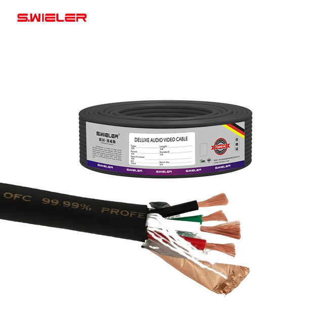 4Conductor HIFI Speaker Cable Audio Roll 4*1.5mm/4*2.5mm Copper Stage Home Theater Concert Cinema Line Array Speaker Cable 100M