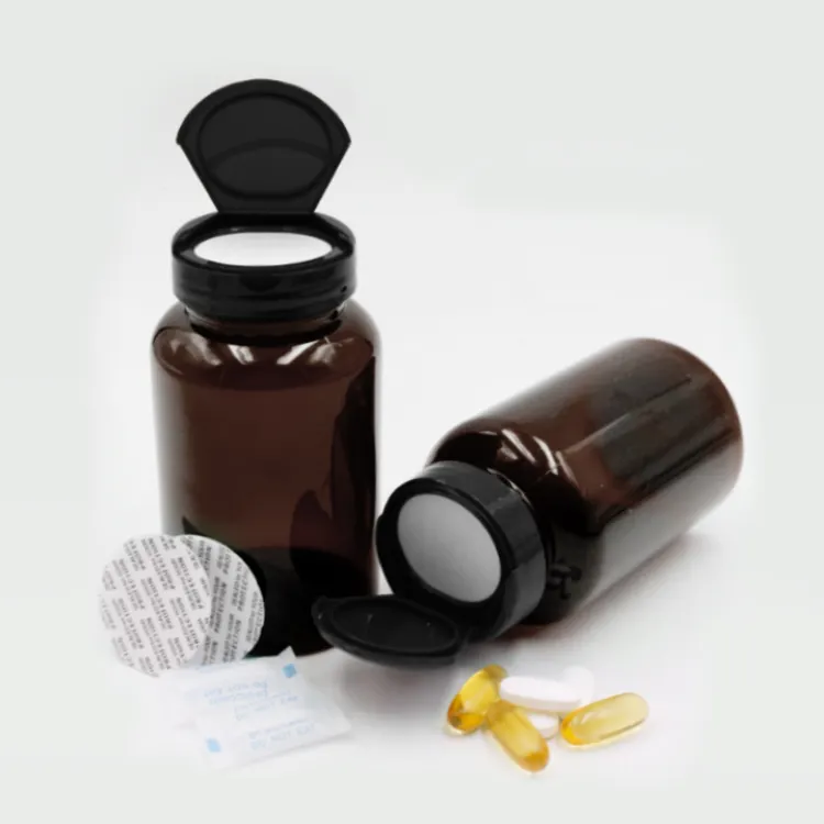Plastic Vitamin Supplement Bottle PET Capsule Tablet Pill Bottle Dark 100ml Plastic Container
