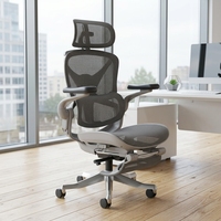 Chaise de bureau ergonomique contemporaine de luxe, testée BIFMA, pour dirigeant, avec appui-tête réglable, chaise de conférence en maille 6D