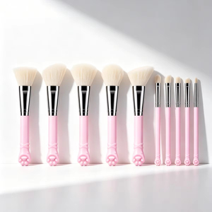 Lot de 10 pinceaux de maquillage en nylon pour le blush, écologiques et durables, avec étui rose et sac de nettoyage, pinceaux pour le visage - Product Image 6
