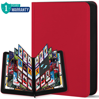 TC OEM Vente en gros, classeur pour cartes à collectionner à 9 pochettes, en cuir PU, avec fermeture éclair, pages intérieures fixes, album pour cartes TCG et cartes à collectionner sportives