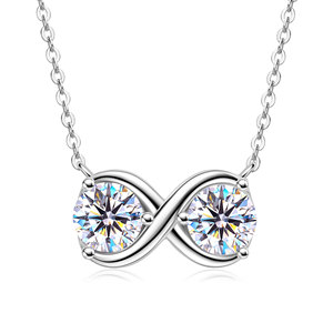 Direct Sale 2 <strong>Carat</strong> Moissanite Infinity Necklace 925 Sterling Silver Trendy Jewelry Pass Diamond <strong>Tester</strong> for Women Gift - Product Image 1
