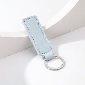 Rectangular Keychain with <b>Key</b> <b>Rings</b> PU Leather Blank Keychain for DIY Anti-Lost <b>Key</b> Fob Holder - Product Image 3