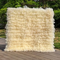 Cortina de Tul Plisado Multicapa Muwei, con Soporte, para Decoración de Bodas, Escenarios, Cabinas de Fotos y Banquetes