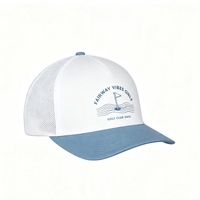 Gorra de Béisbol Personalizada de Dos Tonos con Bordado, Gorra de Golf de Malla Ajustable con Cierre a Presión, Gorra Trucker Deportiva de 5 Paneles para Unisex