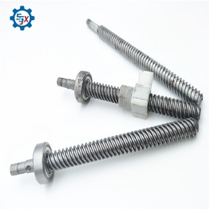 Vis trapézoïdale en acier inoxydable / acier au carbone personnalisée avec écrou en laiton - Product Image 2