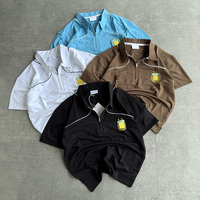 Fabricant OEM, t-shirt de sport pour homme à demi-zip de haute qualité, polo de golf, t-shirt de rugby pour homme, polo brodé personnalisé