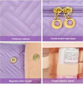 Bolsa de Aseo Colgante de Viaje con Diseño Elegante, Cierres Metálicos de Doble Punta, Botón Magnético y Banda Elástica Fija - Product Image 6